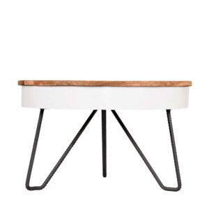 Möbel Exclusive Sofa Tisch in Weiß und Mangobaum rund