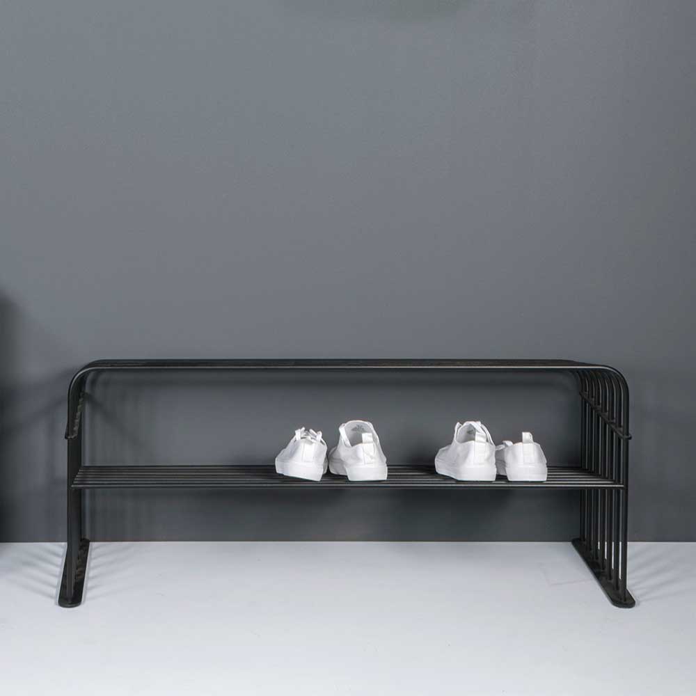 Möbel4Life Metall Schuhständer im Skandi Design schwarz pulverbeschichtet