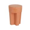 4Home Runder Outdoor Beistelltisch aus Keramik Terracottafarben