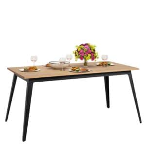 Möbel4Life Esszimmer Tisch aus Kiefer Massivholz Metall Vierfußgestell