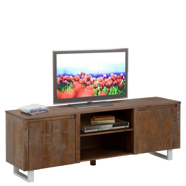 Möbel4Life Modernes TV Lowboard in Kiefer dunkel gebürstet und lackiert 160 cm breit