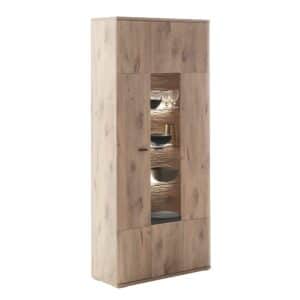 TopDesign Vitrine Holzoptik Wildeiche 90 cm breit modernem Design