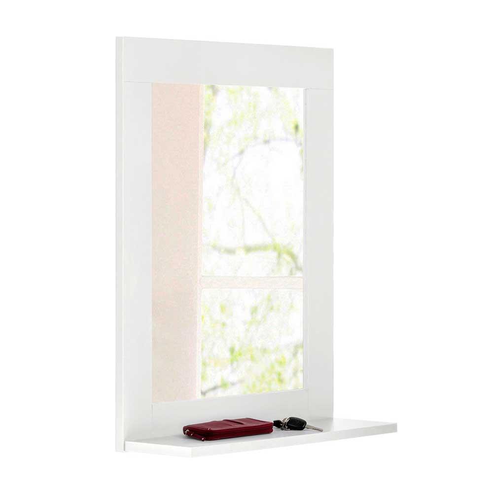 Möbel4Life Moderner Wandspiegel in Weiß mit Ablage
