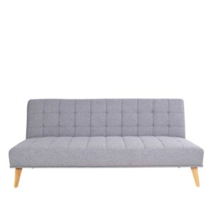 4Home Bettsofa in Hellgrau Webstoff Skandi Design