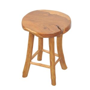 Möbel4Life Beistelltisch mit Baumscheiben Tischplatte Teak Massivholz