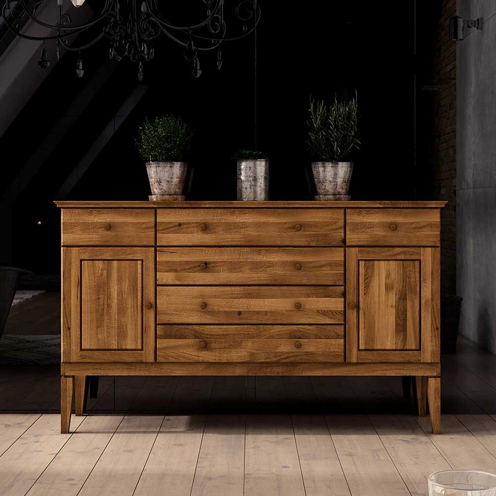 Basilicana Sideboard aus Wildeiche Massivholz 100 cm hoch