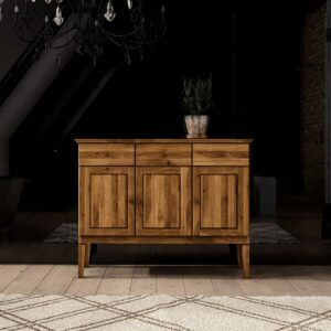 Basilicana Wohnzimmer Sideboard aus Wildeiche Massivholz Landhaus