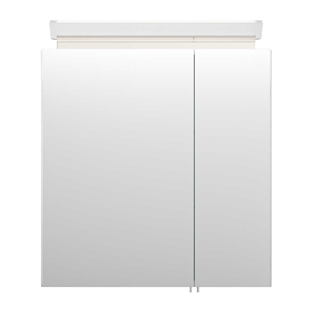 Möbel4Life Badezimmer Spiegelschrank in Weiß Hochglanz LED Beleuchtung