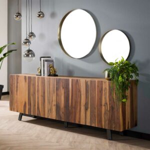 Rodario Esszimmersideboard aus Nussbaum Massivholz 220 cm breit