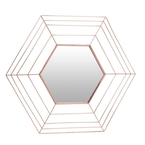 Doncosmo Flurspiegel in Kupferfarben Metall sechseckig