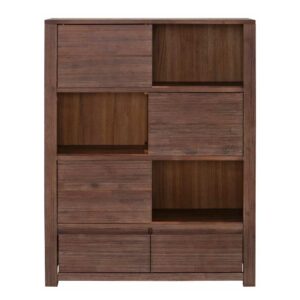 Möbel4Life Schiebetüren Highboard aus Akazie Massivholz 100 cm breit