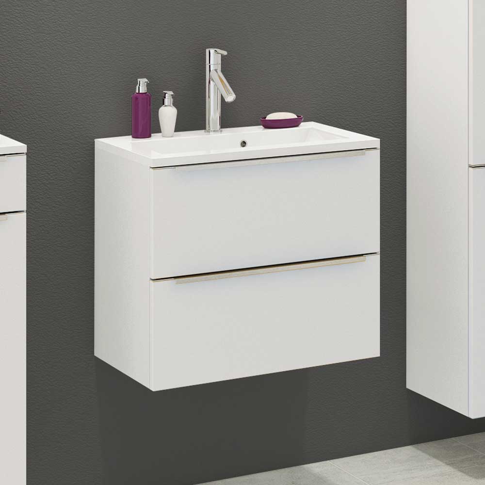 Star Möbel Waschschrank in Weiß Einlass-Waschbecken