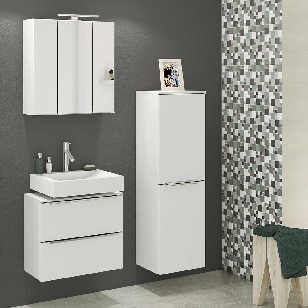 Star Möbel Design Badezimmerset in Weiß 100 cm breit (dreiteilig)