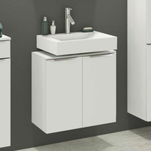 Star Möbel Weißer Waschbeckenunterschrank mit zwei Türen 60 cm breit