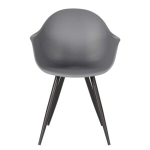 Möbel Exclusive Esszimmer Stuhl in Anthrazit Kunststoff Armlehnen (2er Set)