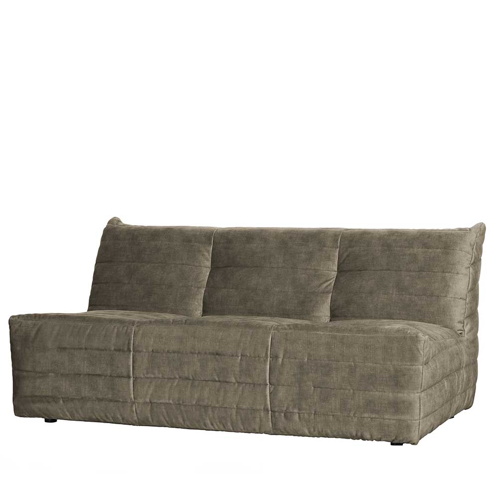 Basilicana Wohnzimmercouch in Beige Samt 160 cm breit