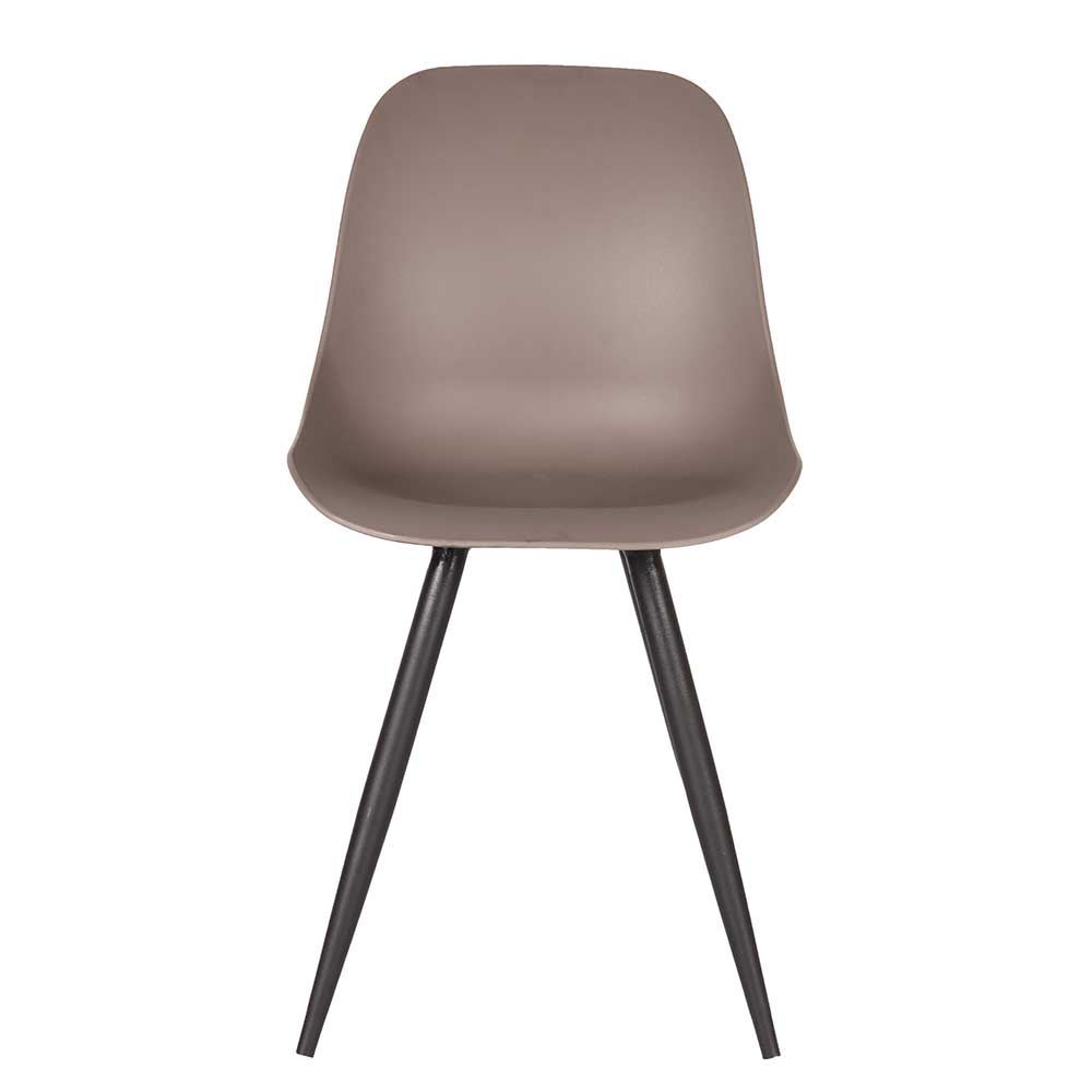 Möbel Exclusive Esszimmer Stuhl in Hellgrau Kunststoff Skandi Design (2er Set)