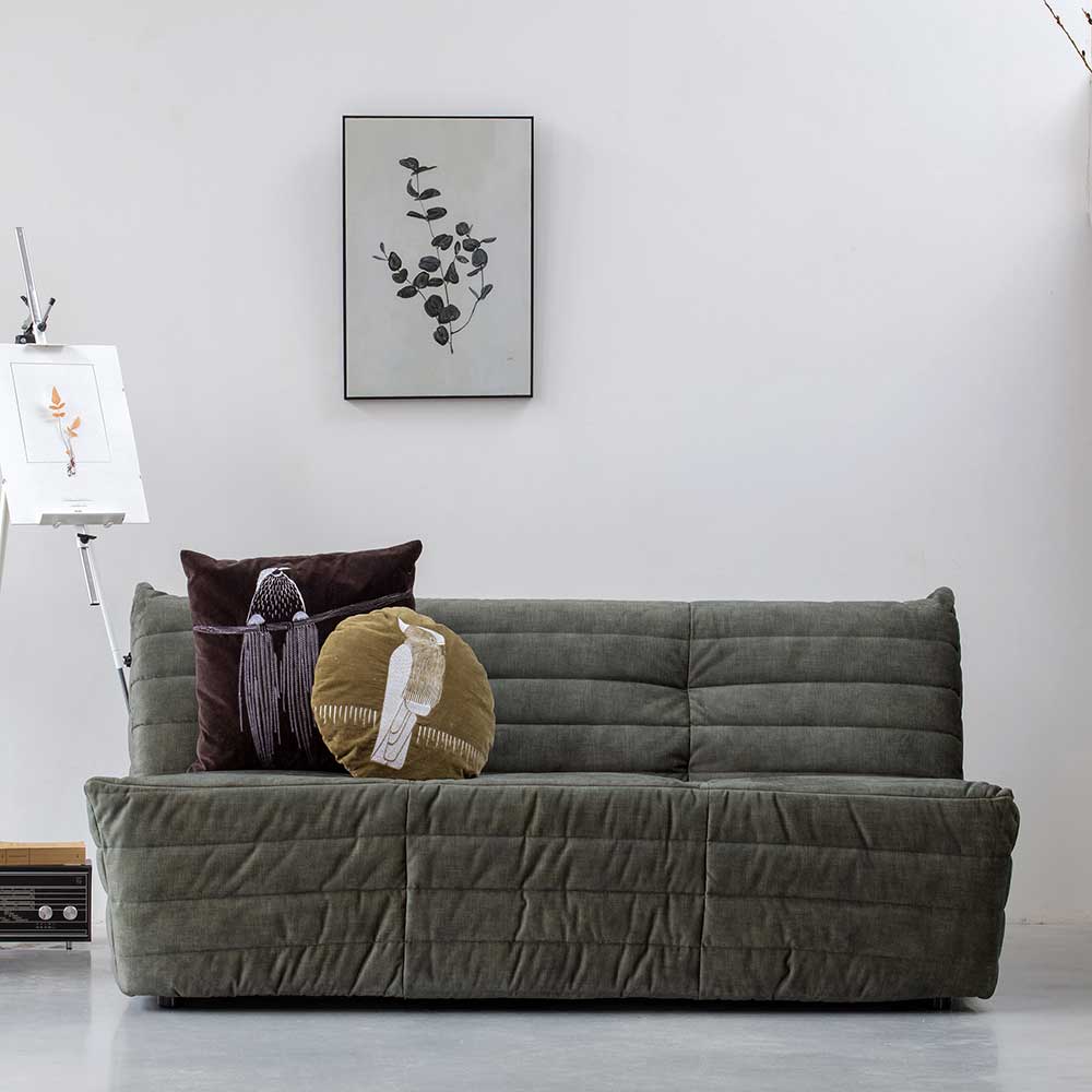 Basilicana Dreisitzer Sofa in Dunkelgrün Samt 160 cm breit