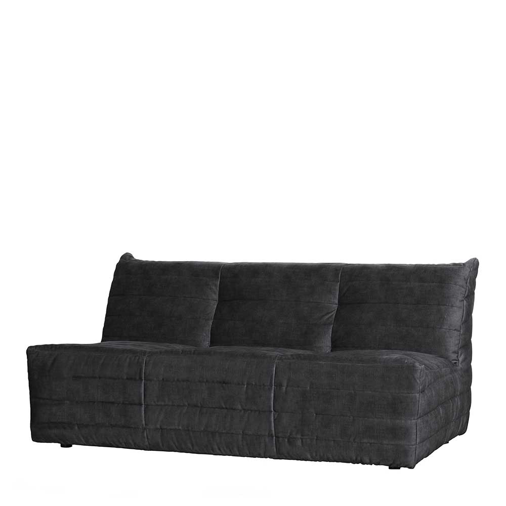 Basilicana Dreisitzer Sofa in Anthrazit Samt 160 cm breit