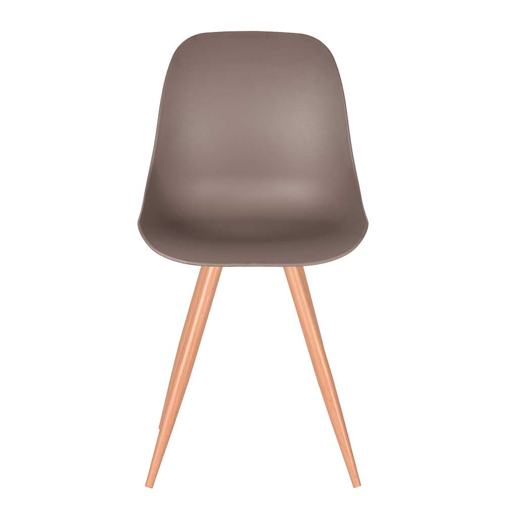 Möbel Exclusive Esstisch Stuhl in Hellbraun Kunststoff Skandi Design (2er Set)