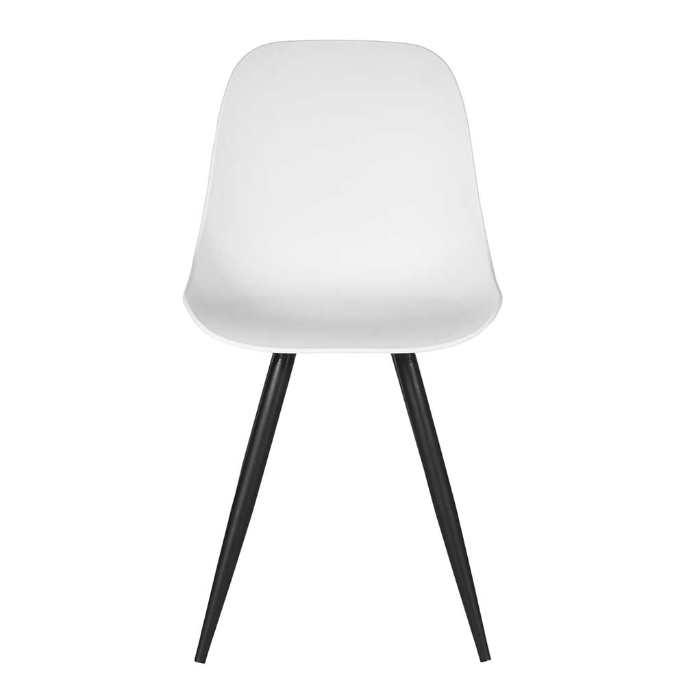 Möbel Exclusive Essstuhl in Weiß und Schwarz Kunststoff und Metall (2er Set)