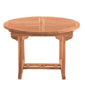 iMöbel Ausziehbarer Gartentisch aus Teak Massivholz rund