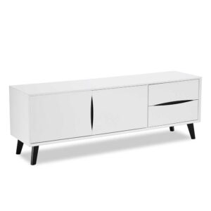 Möbel4Life TV Tisch in Weiß und Schwarz 160 cm breit