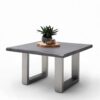 TopDesign Sofa Tisch aus Akazie Massivholz grau Baumkante