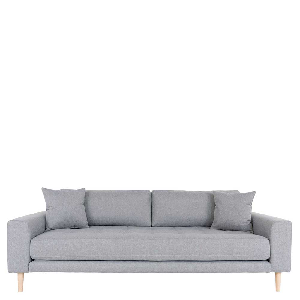 4Home Hellgraues Dreisitzer Sofa im Skandi Design 210 cm breit
