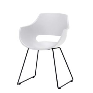 TopDesign Esstisch Stühle in Weiß Kunststoff Metallgestell (4er Set)