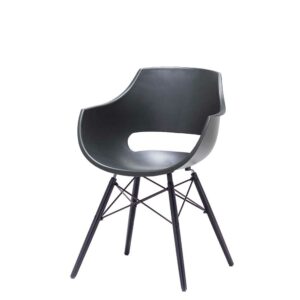 TopDesign Stühle in Grau Kunststoff und Buche Massivholz (4er Set)