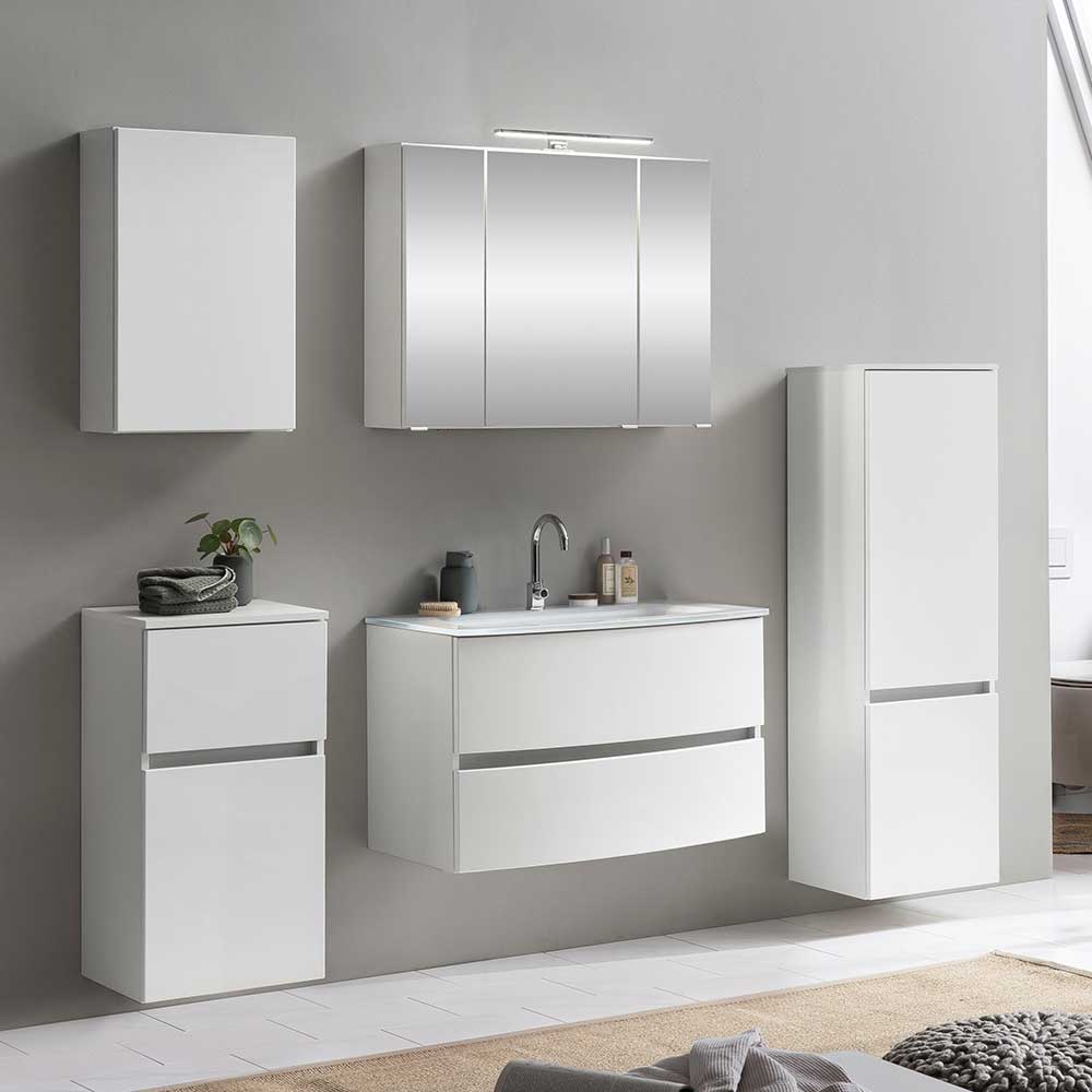 Star Möbel Badezimmermöbelset in Weiß 160 cm breit (fünfteilig)