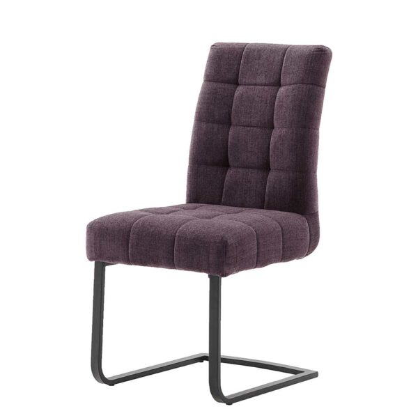 TopDesign Freischwinger Sessel in Violett hoher Lehne (2er Set)