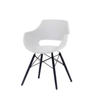 TopDesign Esstisch Stühle in Schwarz und Weiß Armlehnen (4er Set)