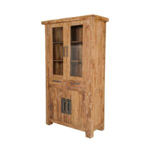 Möbel Exclusive Standvitrine aus Teak Altholz Landhaus rustikal