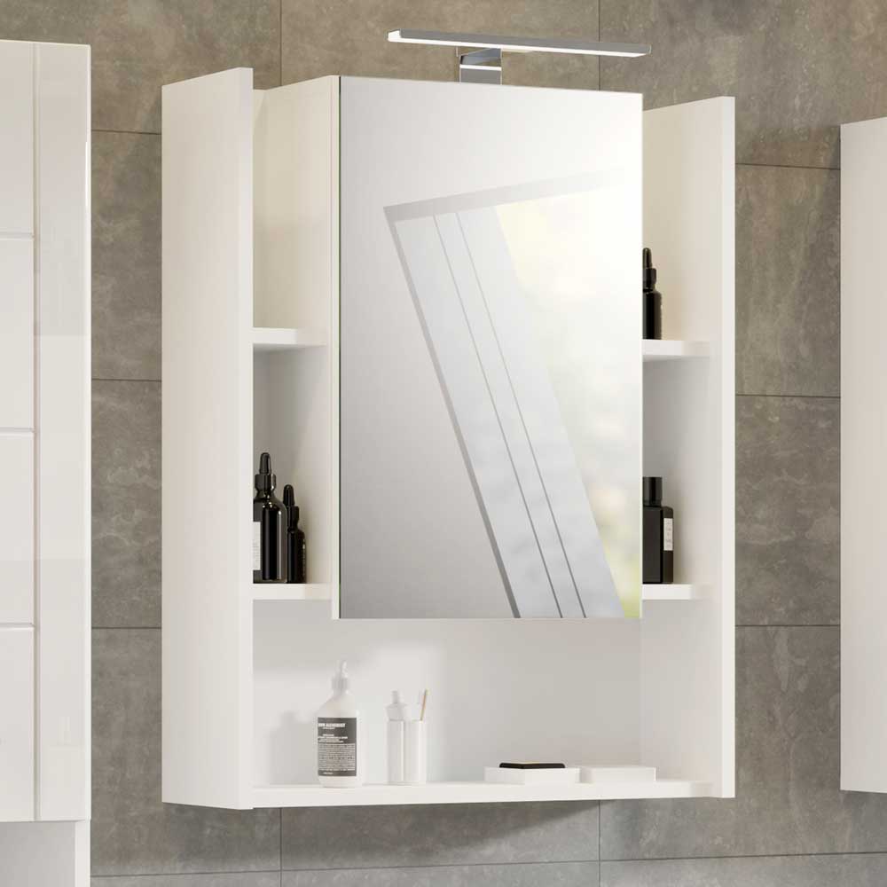 Möbel4Life Weißer Bad Spiegelschrank 60 cm breit auch mit Beleuchtung