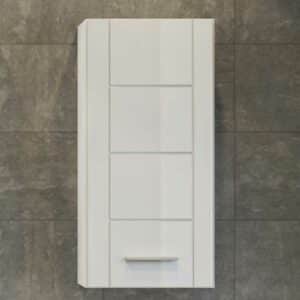 Möbel4Life Badezimmer Hängeschrank in Weiß hochglänzend 37x77x22 cm