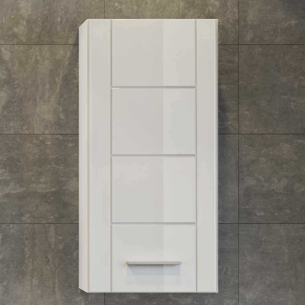 Möbel4Life Badezimmer Hängeschrank in Weiß hochglänzend 37x77x22 cm