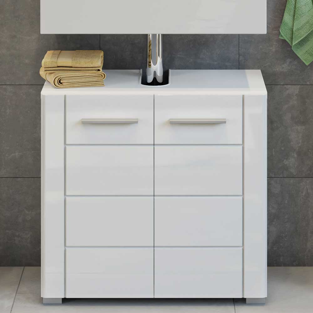 Möbel4Life Waschbeckenunterschrank in Weiß 60 cm breit -  34 cm tief