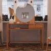 Basilicana Schminkkonsole mit Spiegel aus Wildbuche Massivholz 120 cm breit