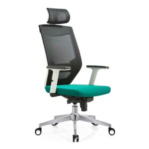 BestLivingHome Ergonomischer Bürostuhl in Schwarz und Türkis hoher Lehne