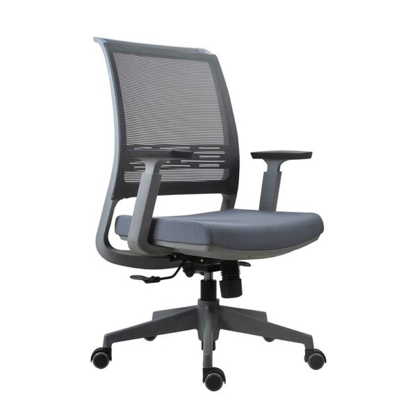 BestLivingHome Ergonomischer Bürostuhl in Grau verstellbaren Armlehnen