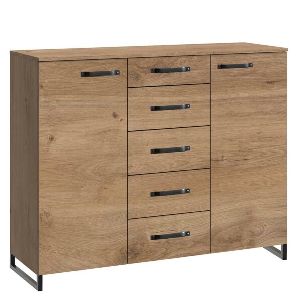 Star Möbel Industrial Sideboard mit fünf Schubladen Bügelgestell aus Metall