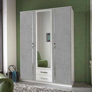 Star Möbel Jugendkleiderschrank 135 cm breit in modernem Design zwei Schubladen