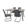 Möbel4Life Tisch mit vier Stühlen in modernem Design Microfaser Bezug (fünfteilig)