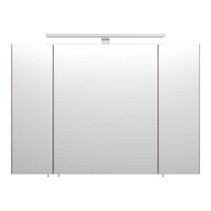 Möbel4Life LED Spiegelschrank 90 cm breit Walnussfarben