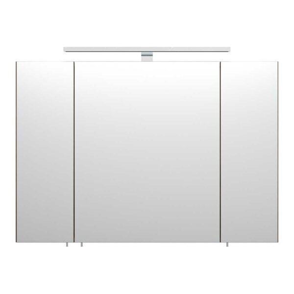 Möbel4Life LED Spiegelschrank 90 cm breit Walnussfarben