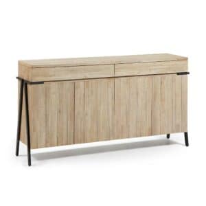 4Home Wohnzimmer Sideboard aus Akazie hell Metall