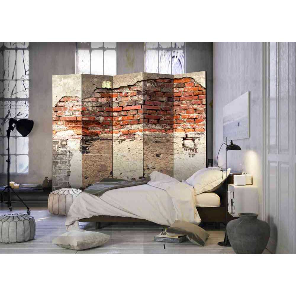 4Home Paravent mit Stadtmauer Motiv 225 cm breit