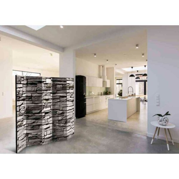 4Home Spanische Wand in plastischer Steinmauer Optik hell Grau und Anthrazit